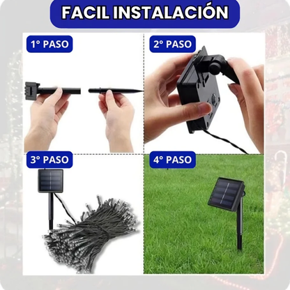 LUCES NAVIDEÑAS MULTICOLOR CON PANEL SOLAR